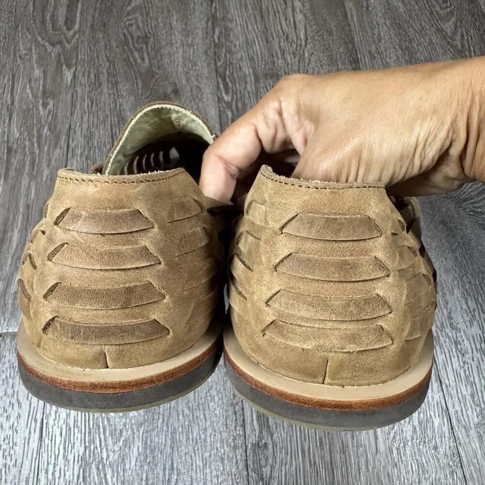 Nisolo Huarache Leather Sandals Resort Boho Woven Leather Brown Men 11.5